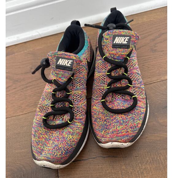Nike Flyknit Lunar 1+ Low Top Running Sneakers Multicolor Pink Women's Size US 8 - Picture 2 of 8